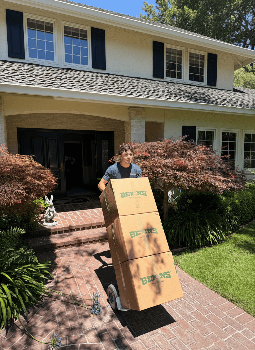 Last-mile delivery crew with truck